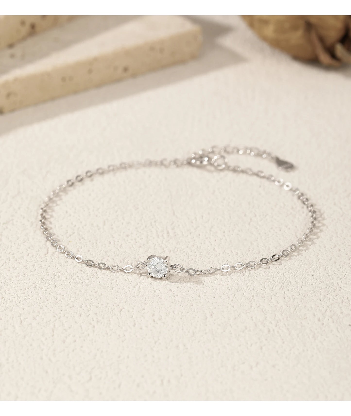 MODIAN D Color Moissanite Bracelet 925 Sterling Silver Classic Minimalist Daily Link Chain Bracelet For Women Fine Jewelry