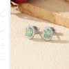 MODIAN 1CT D Color Green Moissanite Halo Earrings 925 Sterling Silver Elegant Oval Stud Earrings For Women Party Fine Jewelry