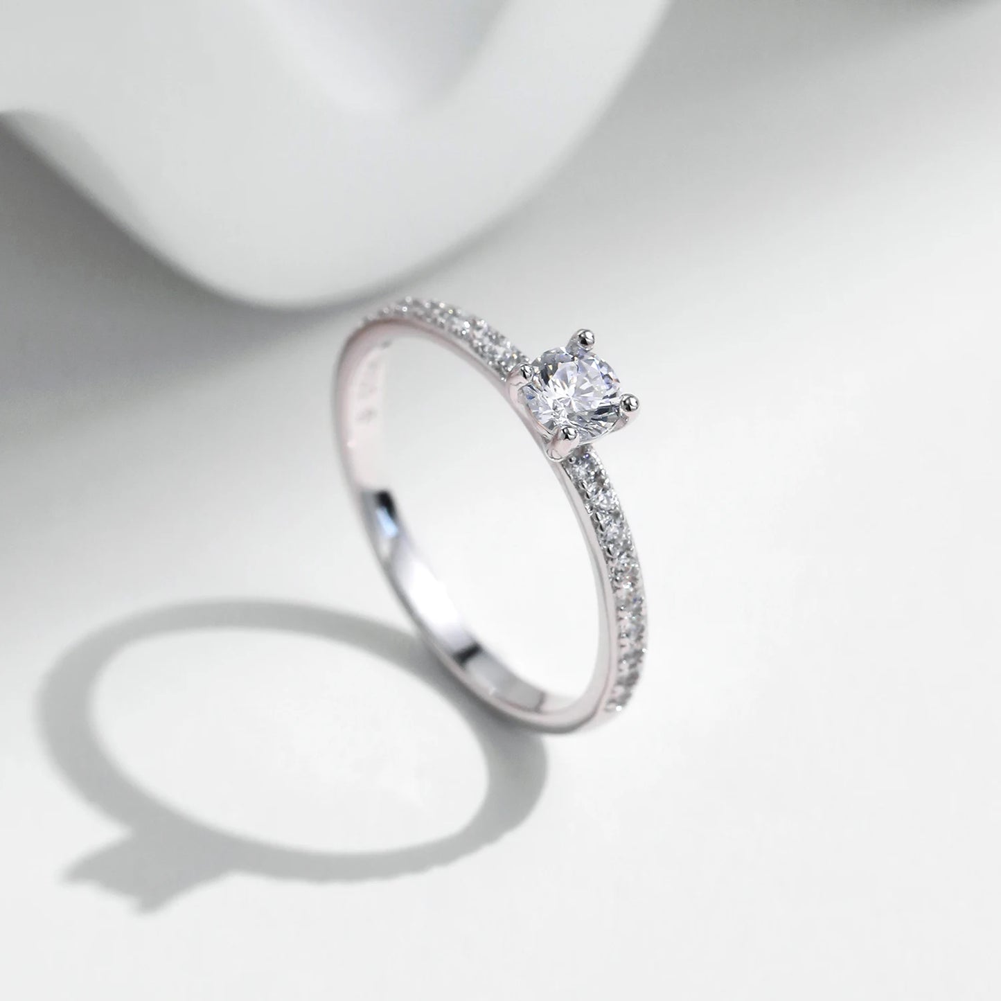 MODIAN D Color Moissanite Ring Delicate Square 925 Sterling Silver Lab Diamond Ring For Women Wedding Statement Jewelry