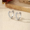 MODIAN D Color Moissanite Ear Buckle 925 Sterling Silver Fashion Heart Sparkle Hoop Earrings For Women Party Fine Jewelry