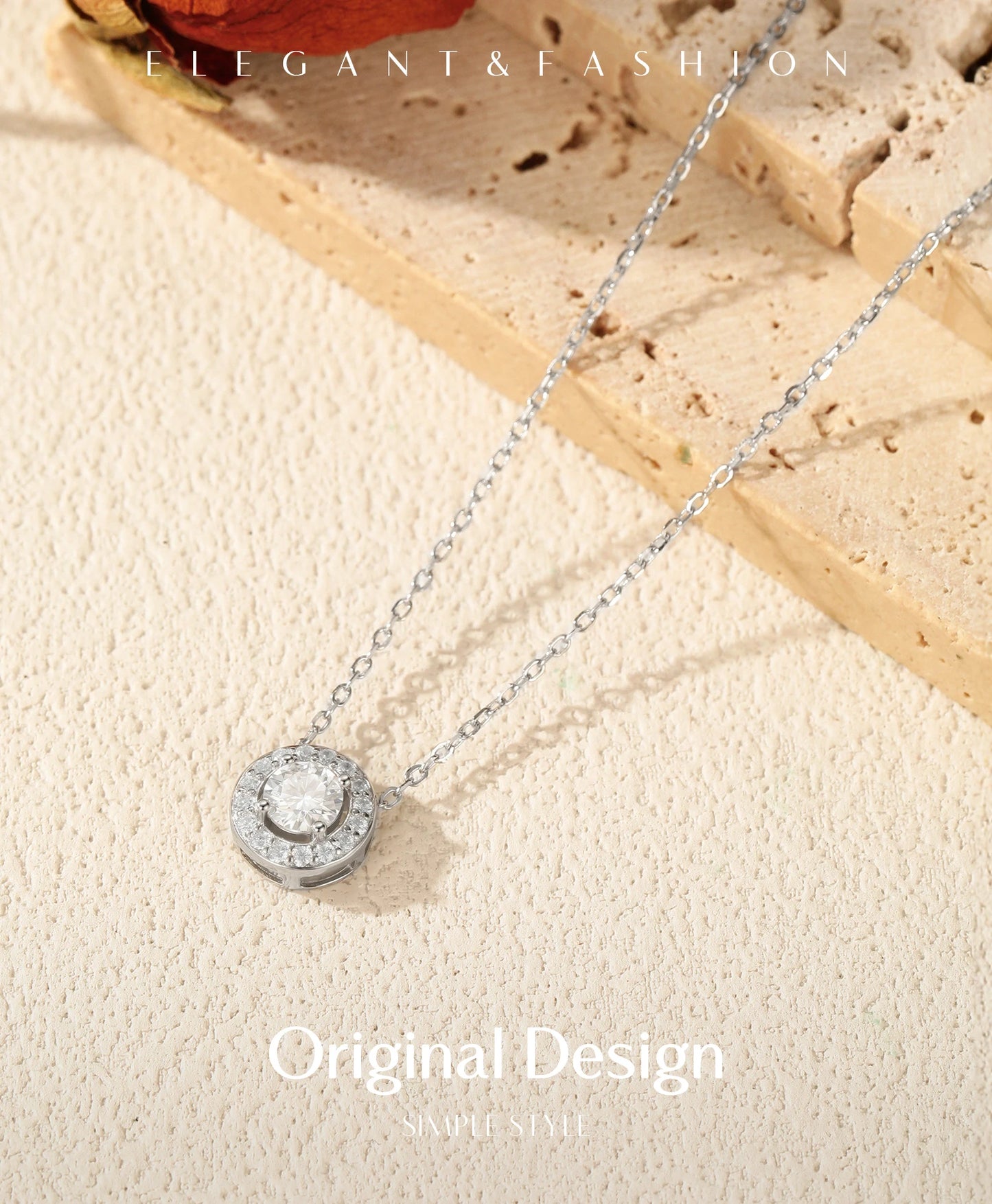 MODIAN Classic Moissanite Link Chain Necklace 925 Sterling Silver Wedding Anniversary Pendant Necklace For Women Fine Jewelry