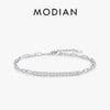 MODIAN Sparkling D Color Moissanite Bracelet 925 Sterling Silver Lock Stackable Trendy Bracelets For Women Jewelry With Gift Box