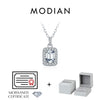 MODIAN 1CT D Color Emerald Cut Moissanite Halo Necklace 925 Sterling Silver Rectangle Wedding Pendant Necklace For Women Jewelry