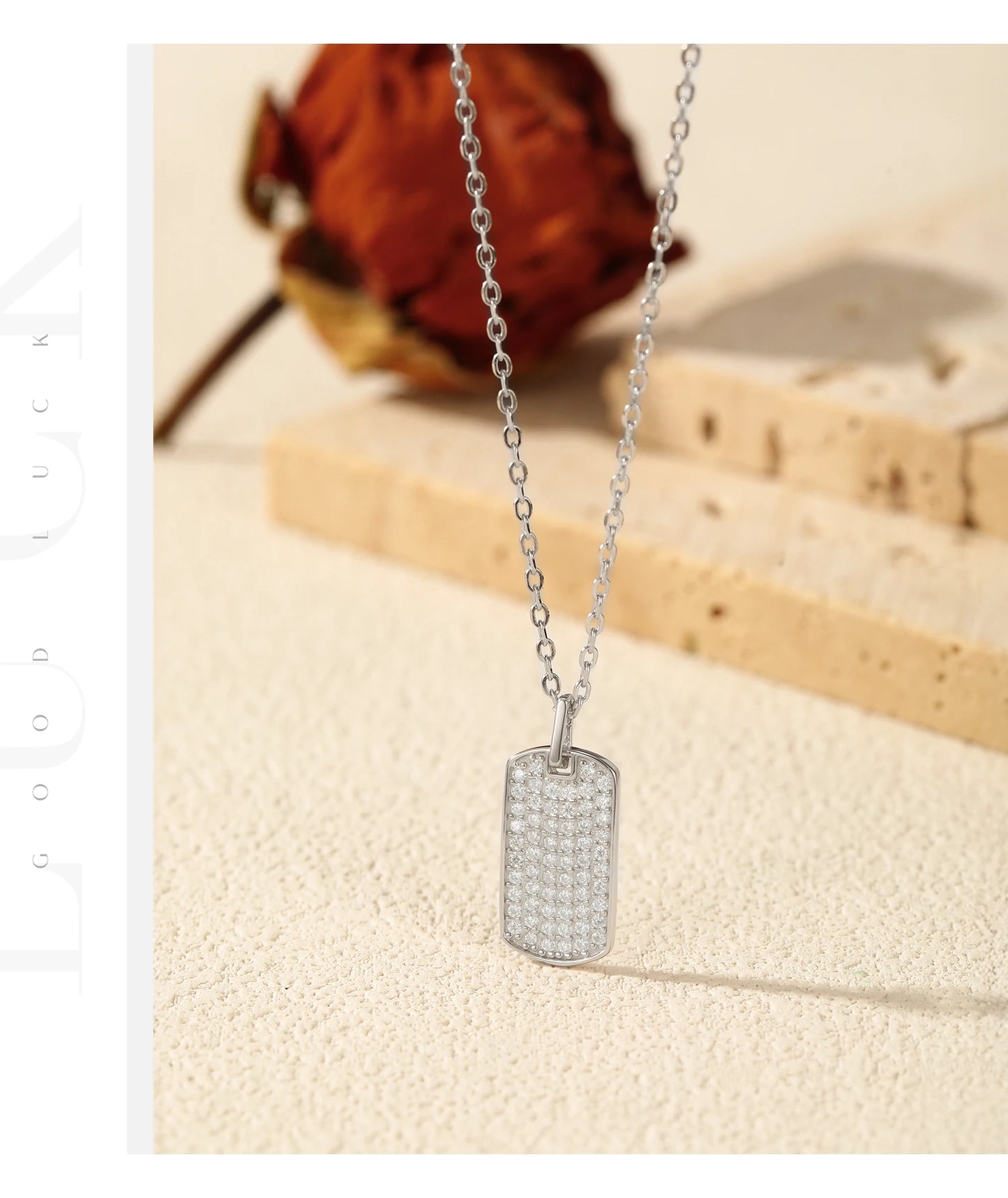 MODIAN D Color Moissanite Rectangle Brand Necklace 925 Sterling Silver Trendy Stackable Pendant Necklaces For Women Fine Jewelry