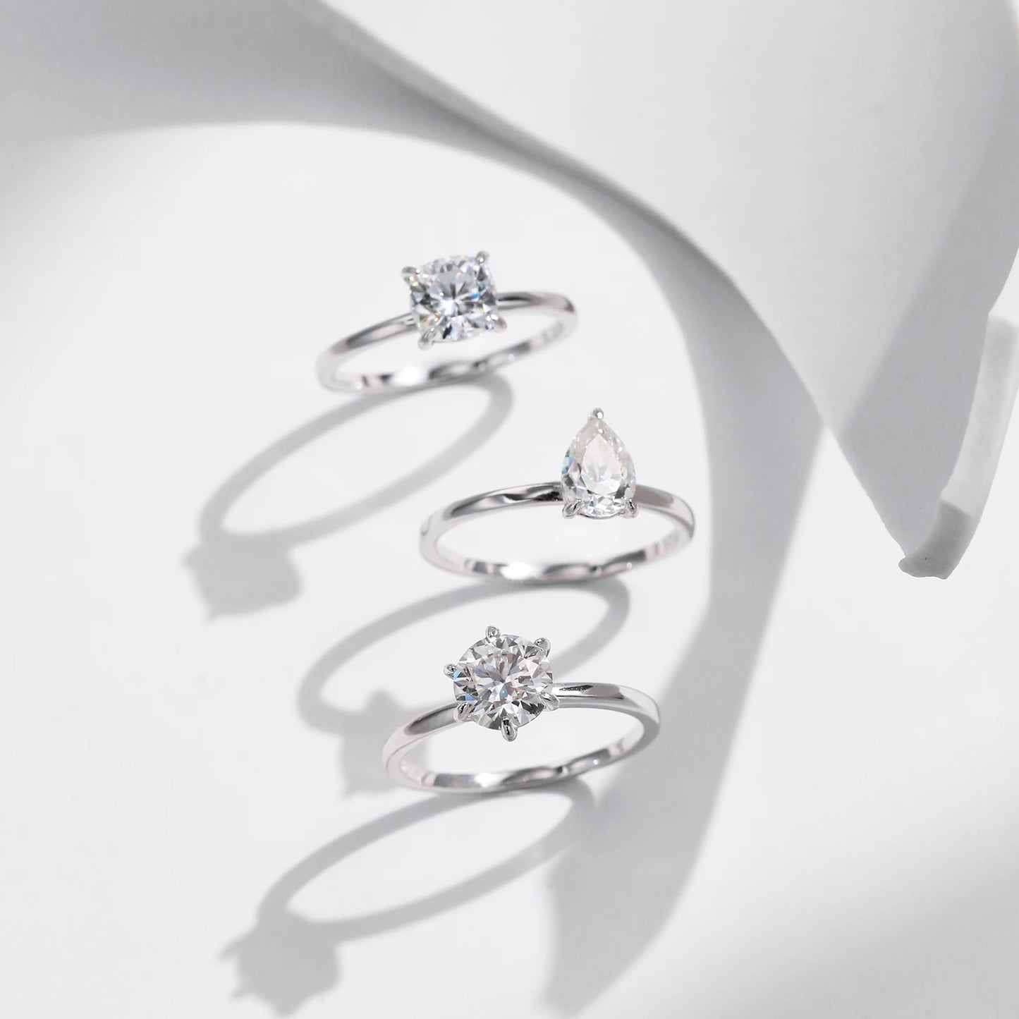 MODIAN Pear Round Square Moissanite Ring 925 Sterling Silver Wedding D Color Lab Created Diamond Rings For Women Fine Jewelry