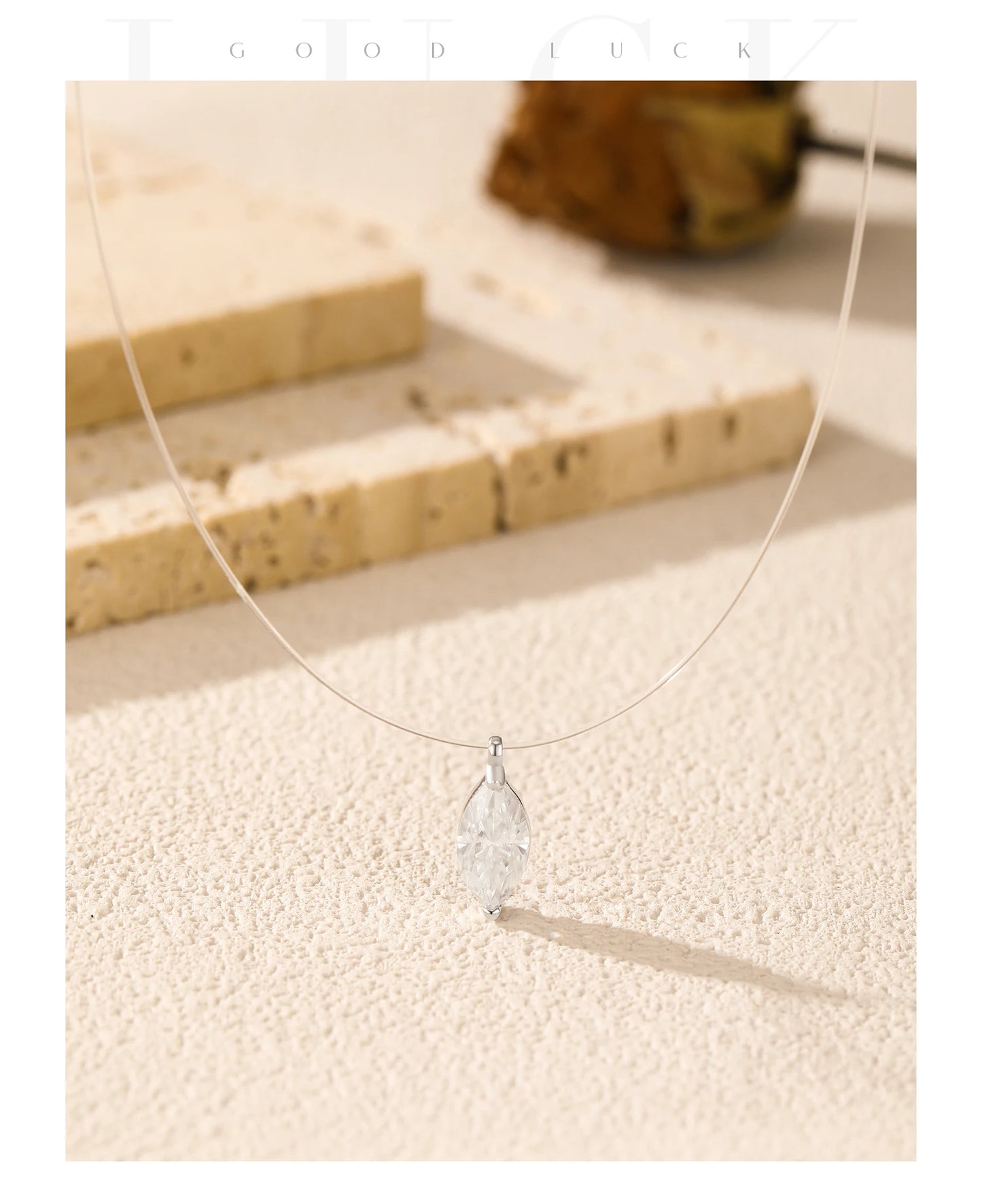 MODIAN 3 Styles Moissanite Necklace 925 Sterling Silver Simple Geometric Fishing Line Choker Necklaces For Women Fine Jewelry