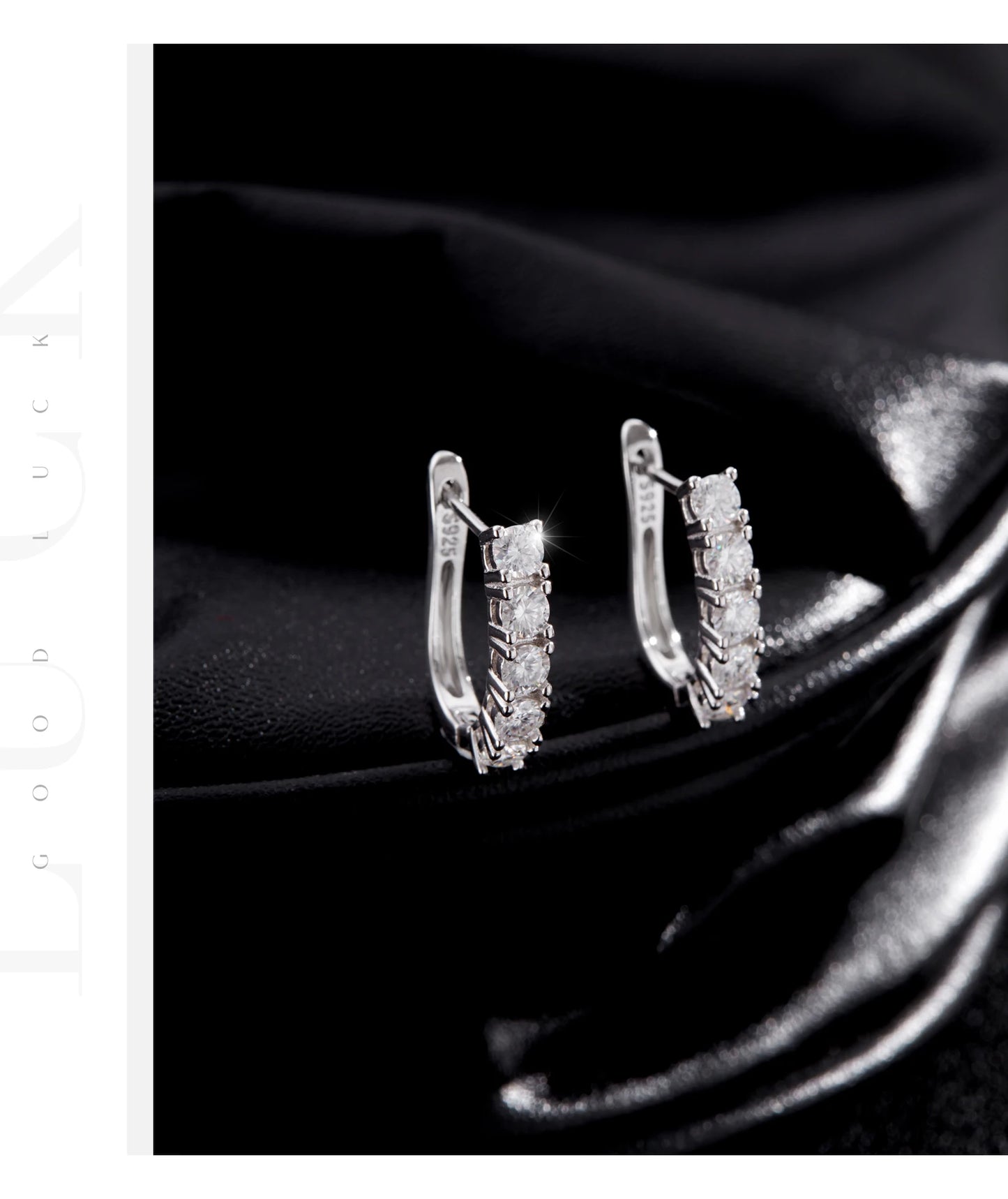 MODIAN D Color U Shape Moissanite Earrings 925 Sterling Silver Elegant Exquisite Hoop Earrings For Women Wedding Jewelry