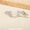 MODIAN D Color Sparkling Moissanite Earrings 925 Sterling Silver Asymmetrical Heart Stud Earrings For Women Fine Jewelry