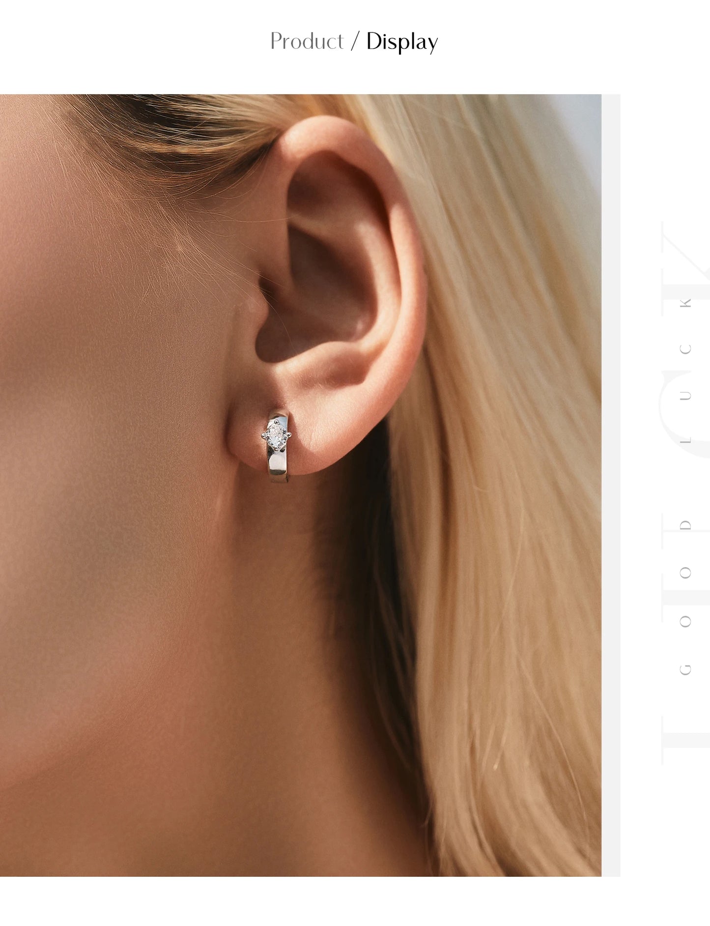 MODIAN Round Moissanite Ear Buckles Lab Diamond 925 Sterling Silver Engagement & Wedding Hoop Earrings for Women Jewelry Gifts