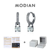 MODIAN 0.5Ct D Color Light Green Moissanite Swing Hoop Earrings 925 Sterling Silver Black Punk Ear Buckles for Women Jewelry