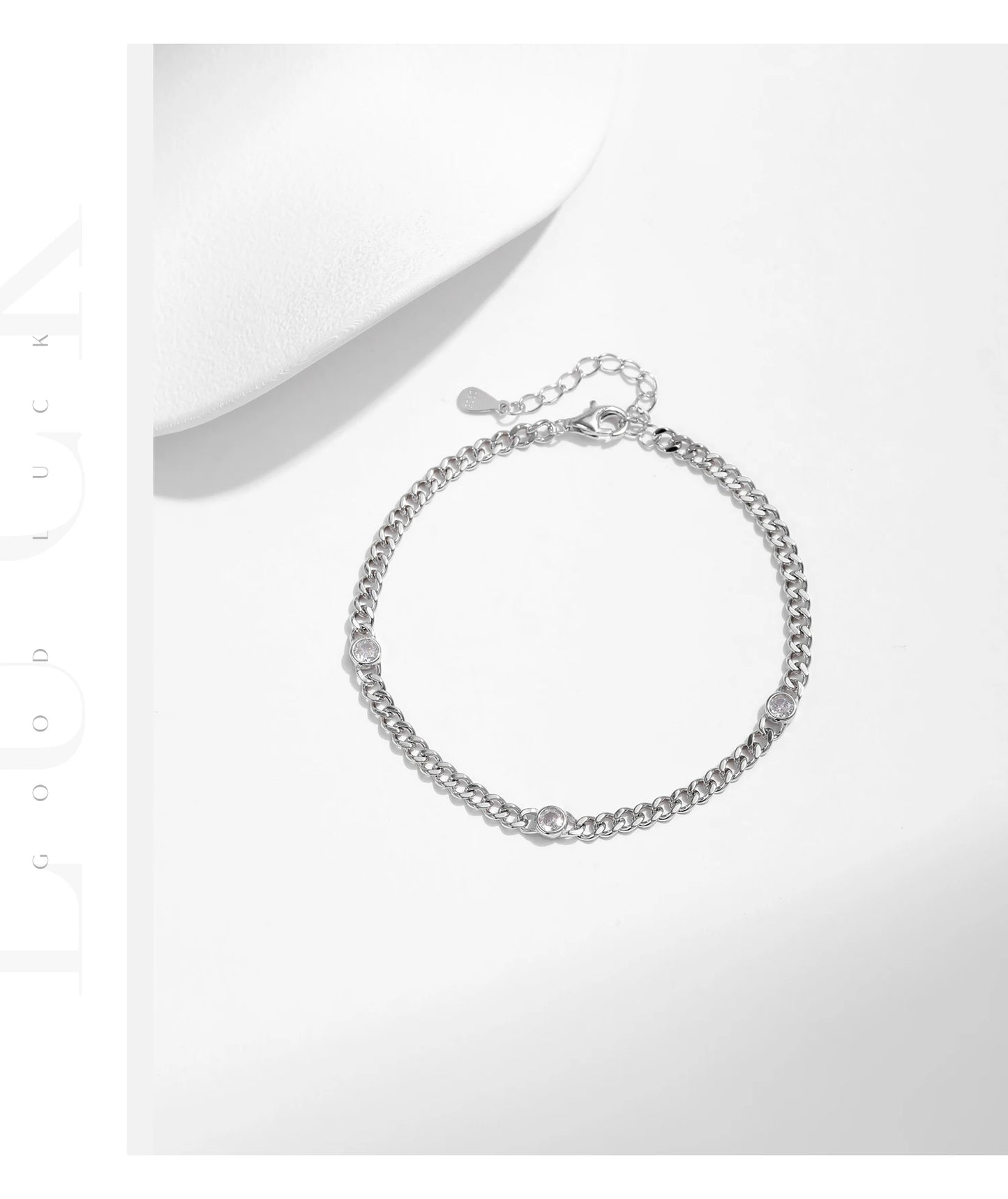 MODIAN White Gold Plated D Color Round Moissanite Twisted Bracelet 925 Sterling Silver VVS1 Dainty Adjustable Jewelry Gifts