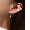 MODIAN D Color Round Moissanite Ear Buckles 925 Sterling Silver Fashion Stars Hoop Earrings For Women Wedding Jewelry Gifts