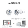 MODIAN 1CT/2CT D Color Bezel Moissanite Earrings 925 Sterling Silver Classic Round Stud Earrings For Women Wedding Fine Jewelry