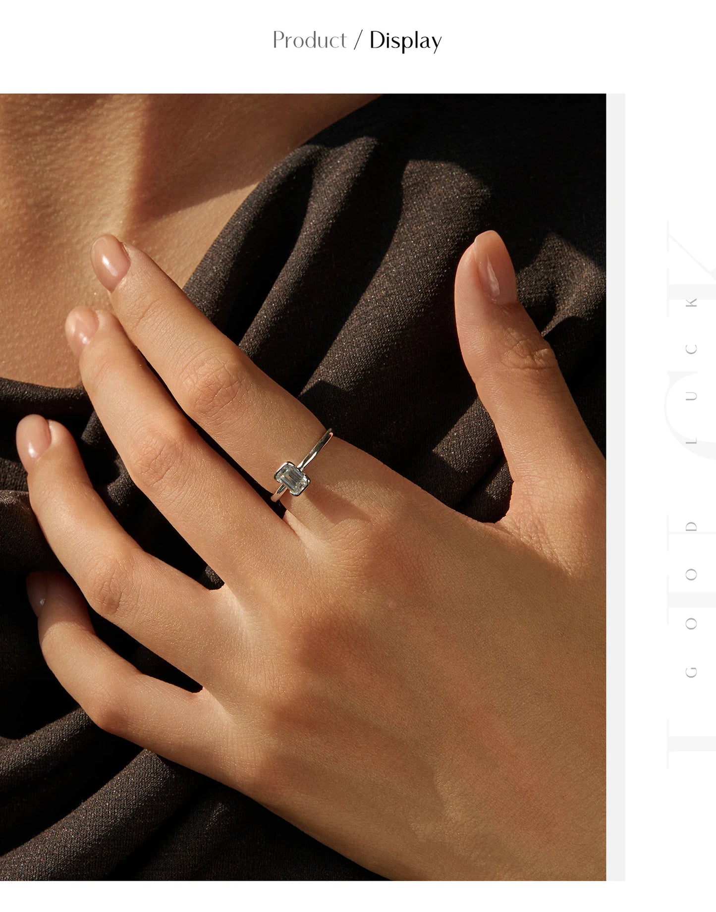 MODIAN 0.8Ct VVS1 Rectangle Emerald Cut Moissanite Ring 925 Sterling Silver Classic Rings For Women Wedding Fine Jewelry Gift