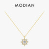 MODIAN 0.5 Carat Moissanite Necklace D color VVS1 Lab Diamond Snowflake Necklace For Women 925 Sterling Silver Jewelry