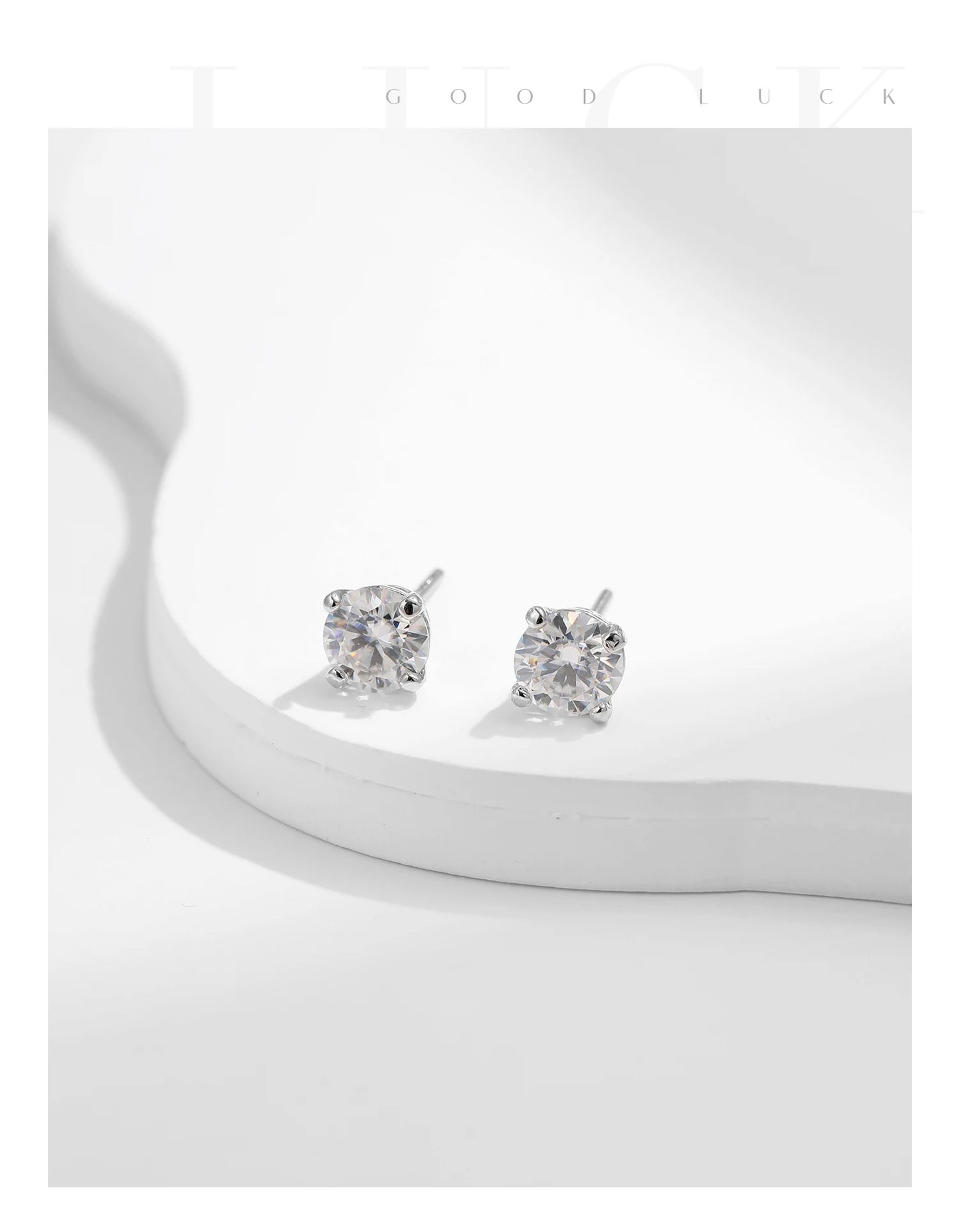 MODIAN D Color 1CT Moissanite Stud Earrings For Women 925 Sterling Silver 0.5CT Dazzling Lab Diamond Wedding Jewelry Gifts