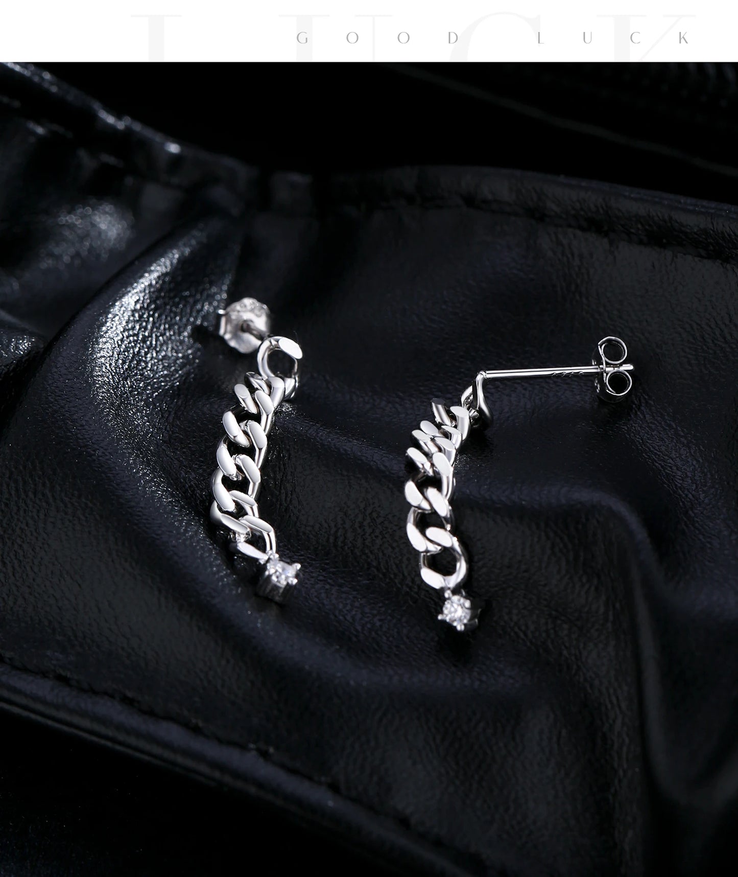MODIAN D Color Moissanite Link Chain Stud Earrings 925 Sterling Silver Exquisite Trendy Earrings For Women Vacation Fine Jewelry