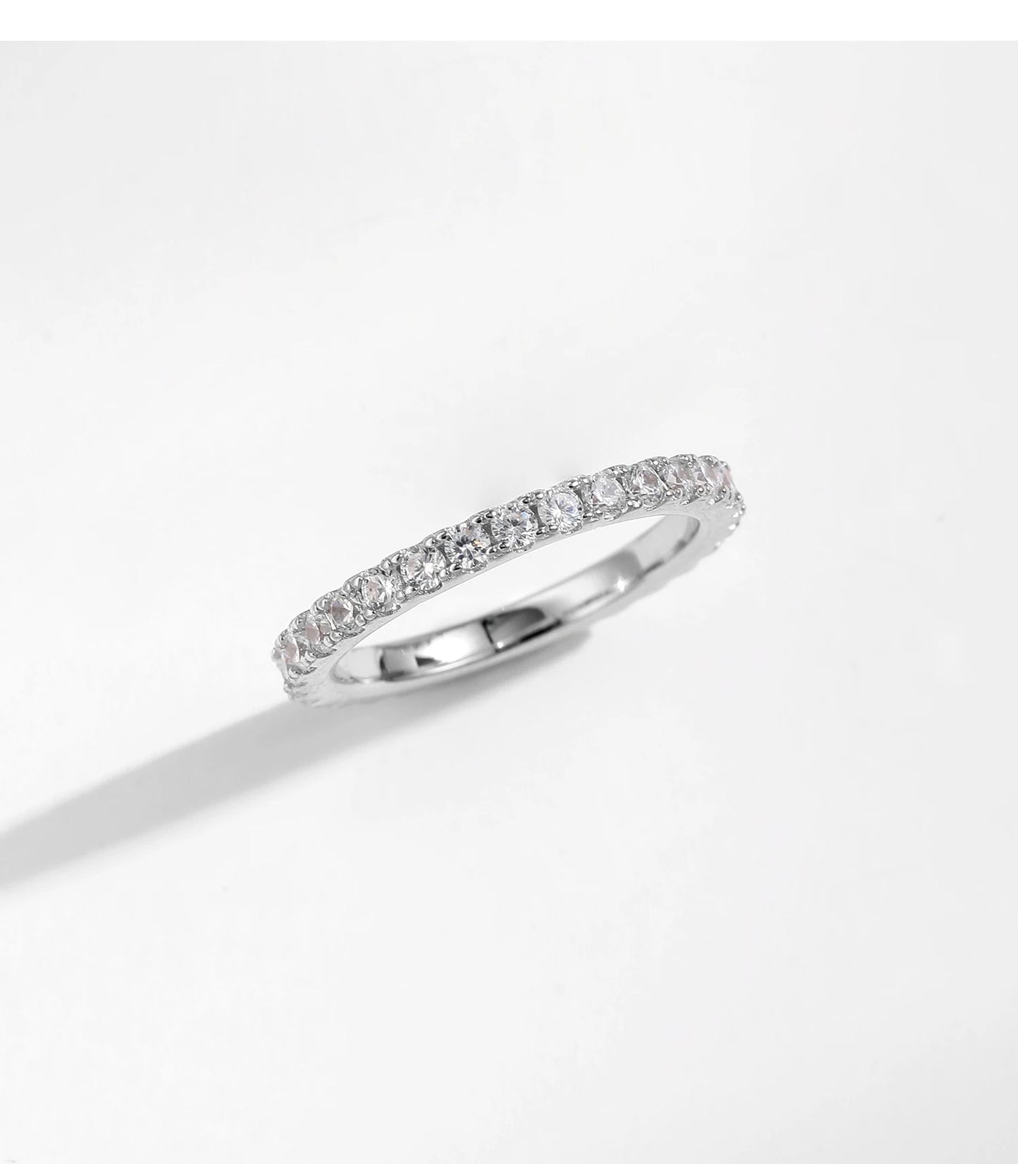 MODIAN Luxury D Color Moissanite Band Stackable Ring For Women Real 925 Sterling Silver Wedding Jewelry With Exquisite Box Gift