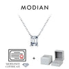 MODIAN D Color Rectangle Emerald Cut Moissanite Necklaces 925 Sterling Silver Classic Luxury Pendant Necklace For Women Jewelry