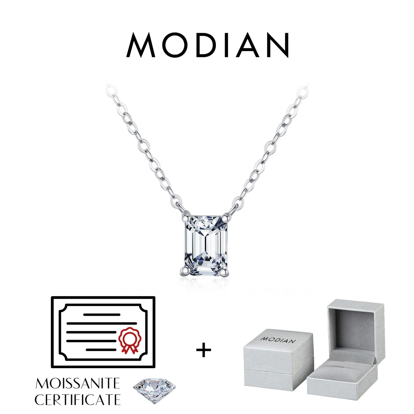 MODIAN 6 Styles D Color Geometric Moissanite Necklaces 925 Sterling Silver Dazzling Pendant Necklace For Women Fine Jewelry