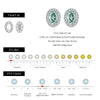 MODIAN 1CT D Color Green Moissanite Halo Earrings 925 Sterling Silver Elegant Oval Stud Earrings For Women Party Fine Jewelry