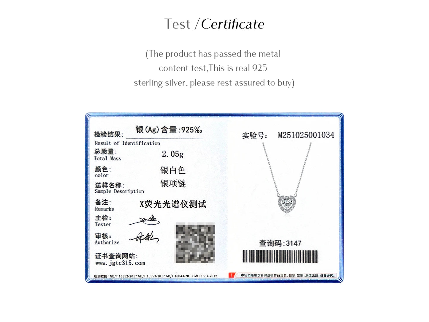 MODIAN D Color Heart Moissanite 925 Sterling Silver Fashion Simple Pendant Necklace For Women Wedding Fine Jewelry Gfits