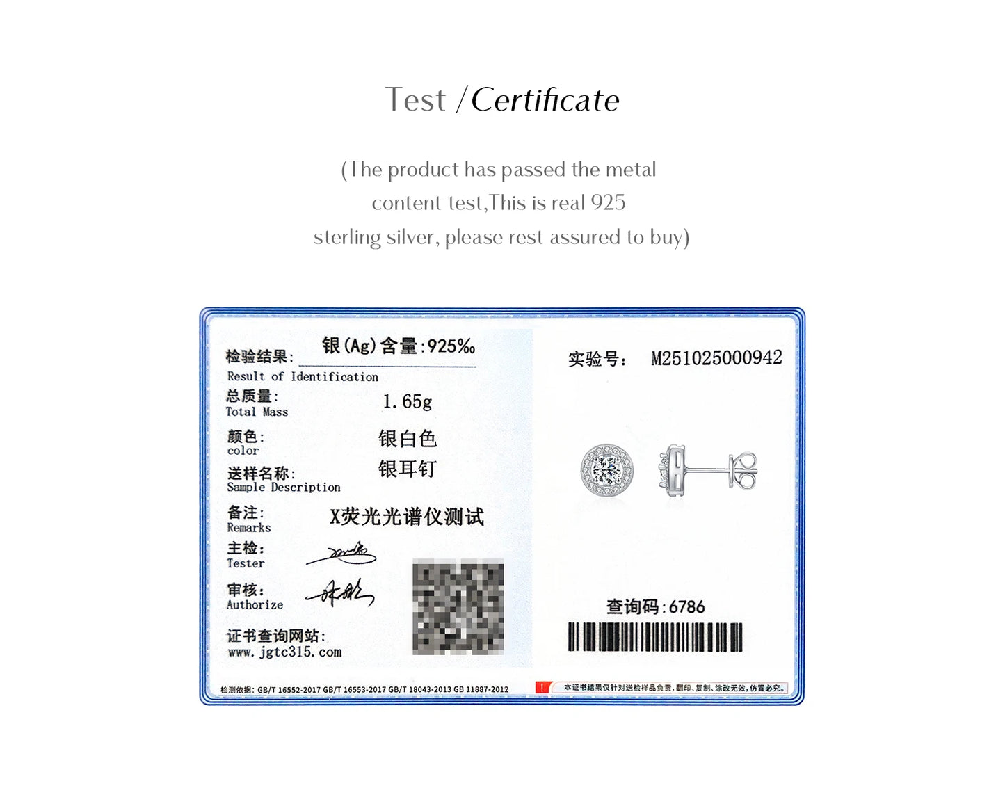 MODIAN Sparkling D Color Moissanite Halo Earrings 925 Sterling Silver Classic Stud Earrings For Women Wedding Fine Jewelry Gift