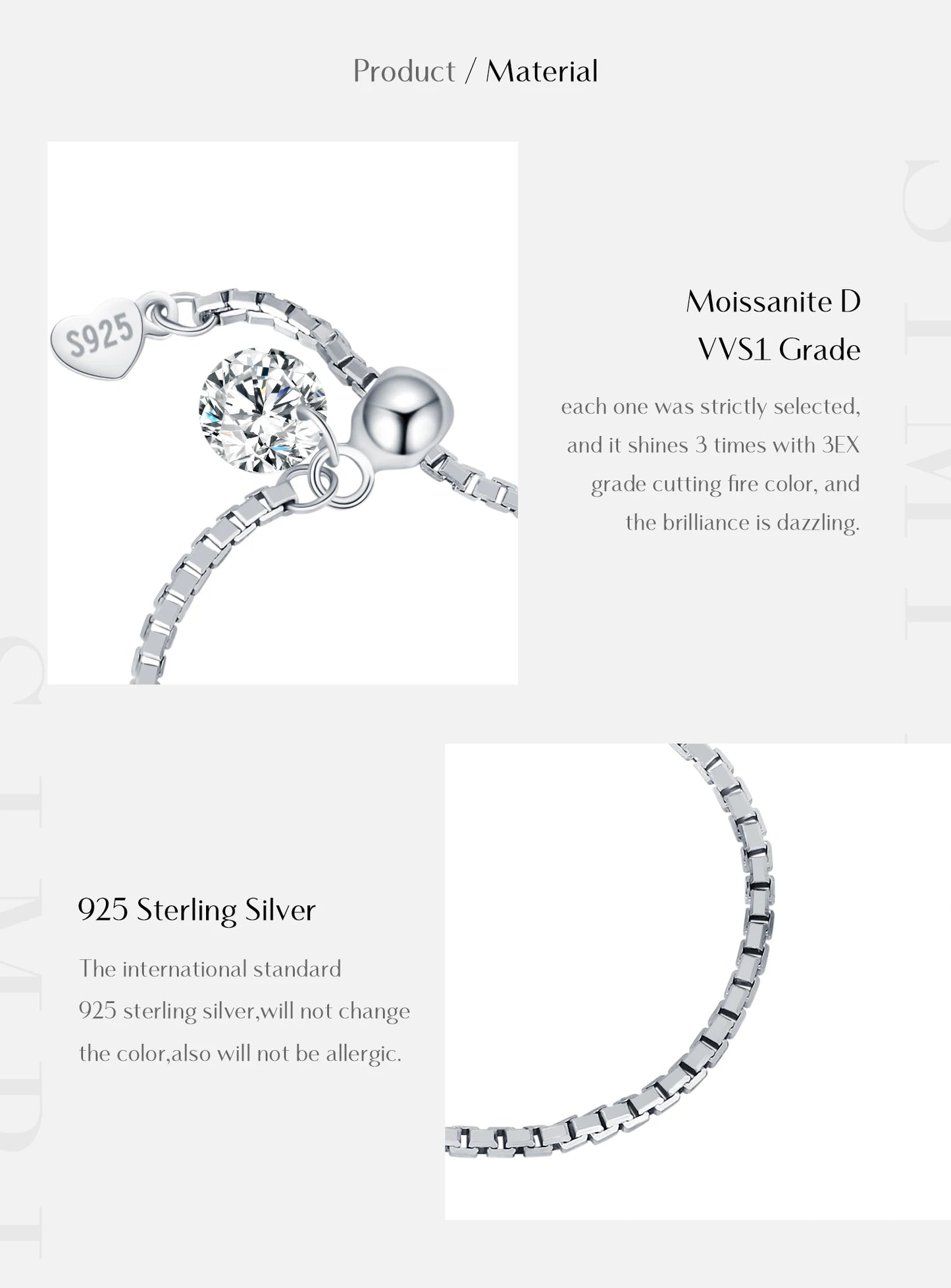 MODIAN D Color Moissanite Rings 925 Sterling Silver Adjustable Beads Boxes Exquisite Chain Rings For Women Fine Jewelry Gift