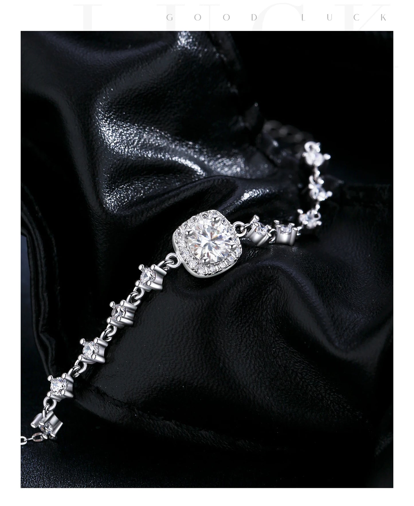 MODIAN D Color Moissanite 925 Sterling Silver Luxury Geometric Charm Necklace Bracelet For Women Wedding Statement Jewelry Set