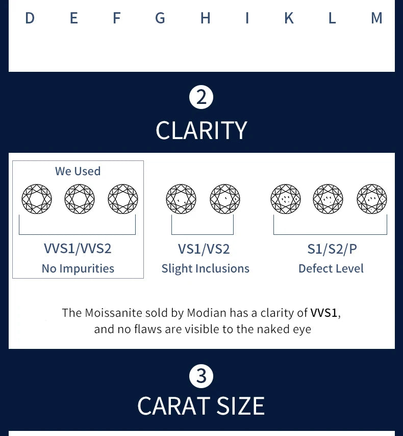 Modian Moissanite 1CT 2CT D Color VVS1 EX Luxury Stud Earrings 925 Sterling Silver Sparkling Earrings For Women Wedding Jewelry