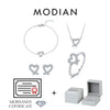 MODIAN Sparkle Moissanite Sets 925 Sterling Silver Sweet Irregular Heart Earrings Ring Bracelet Necklace For Women Jewelry Sets
