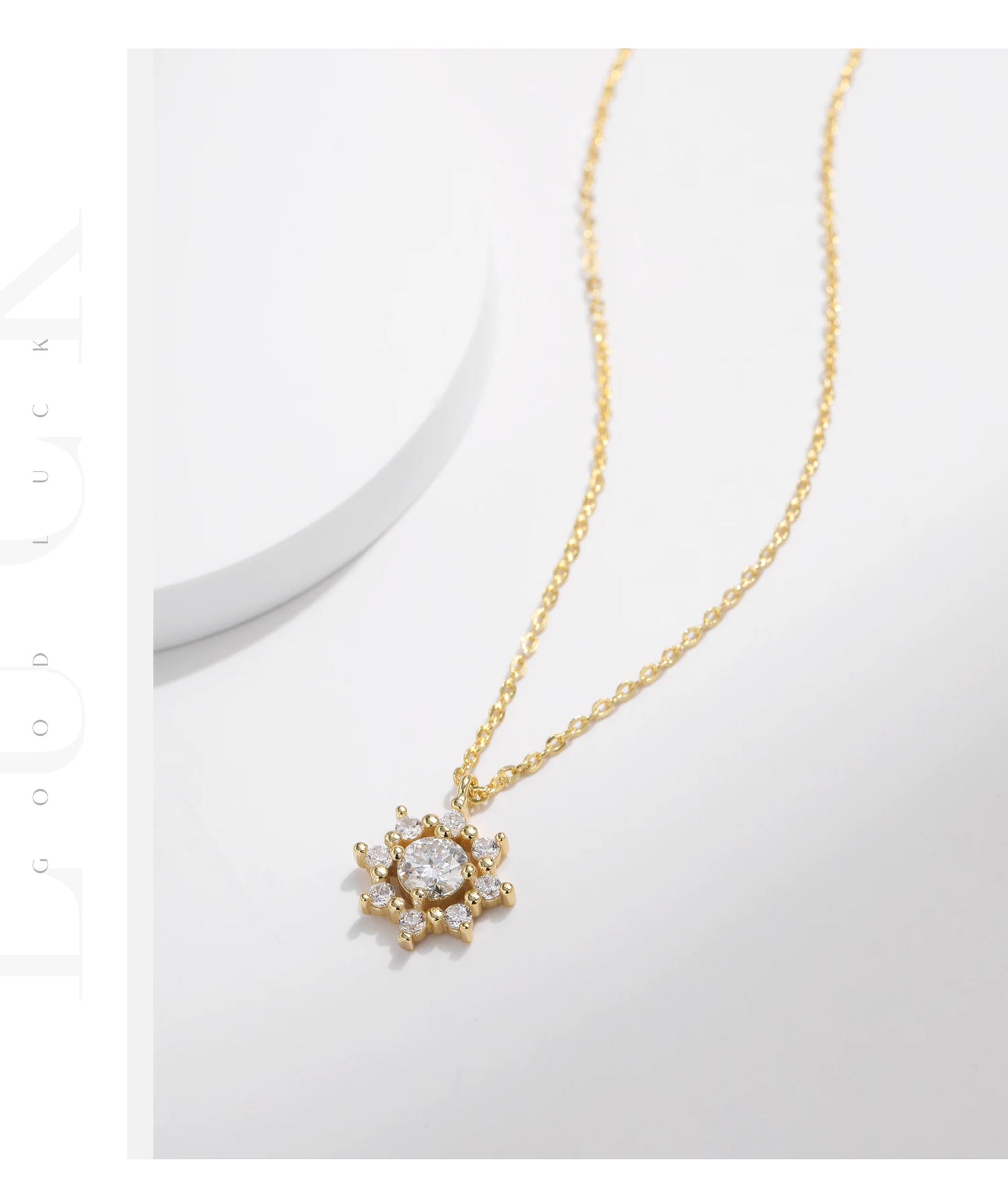 MODIAN 0.5 Carat Moissanite Necklace D color VVS1 Lab Diamond Snowflake Necklace For Women 925 Sterling Silver Jewelry