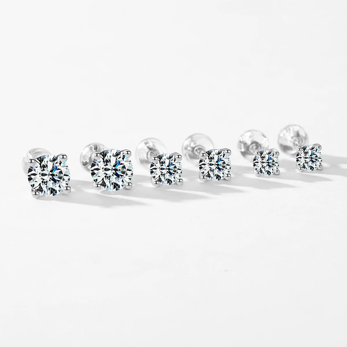 Modian Moissanite 1CT 2CT D Color VVS1 EX Luxury Stud Earrings 925 Sterling Silver Sparkling Earrings For Women Wedding Jewelry