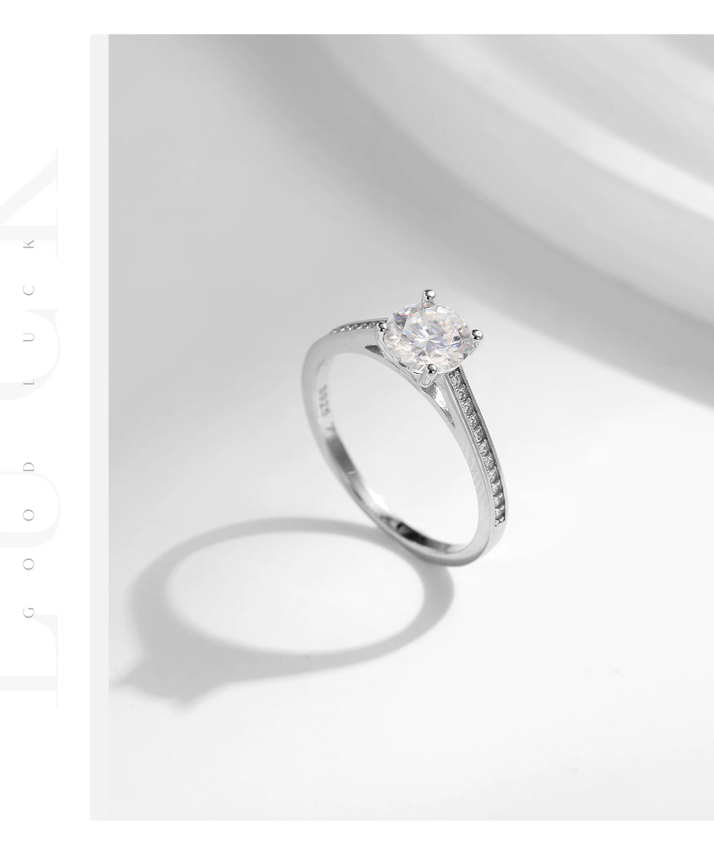 MODIAN D Color Lab Diamond 1CT Moissanite Ring For Women 925 Sterling Silver Classic Wedding Engagement Band Jewelry Gifts