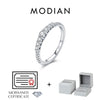 MODIAN Exquisite Round Moissanite Ring 925 Sterling Silver Trendy Wedding Engagement Band Rings For Women Fine Jewelry