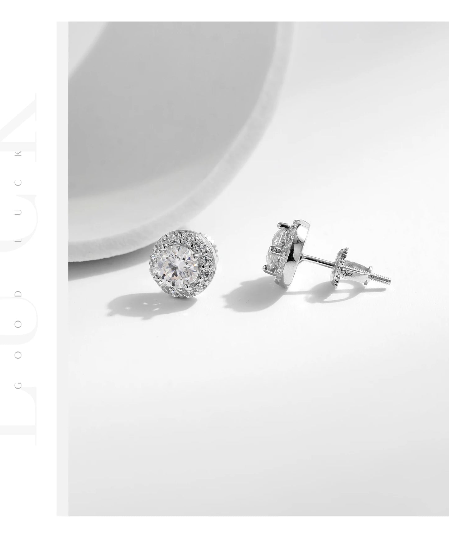 MODIAN 1.00CT Moissanite Earrings For Women 925 Sterling Silver Classic Round Prong Setting D Color Lab Diamonds Wedding Jewelry