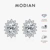 MODIAN D Color Clarity VVS1 Moissanite Halo Earrings 925 Sterling Silver Classic Stud Earrings For Women Luxury Bridal Jewelry