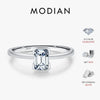 MODIAN 0.8Ct VVS1 Rectangle Emerald Cut Moissanite Ring 925 Sterling Silver Classic Rings For Women Wedding Fine Jewelry Gift