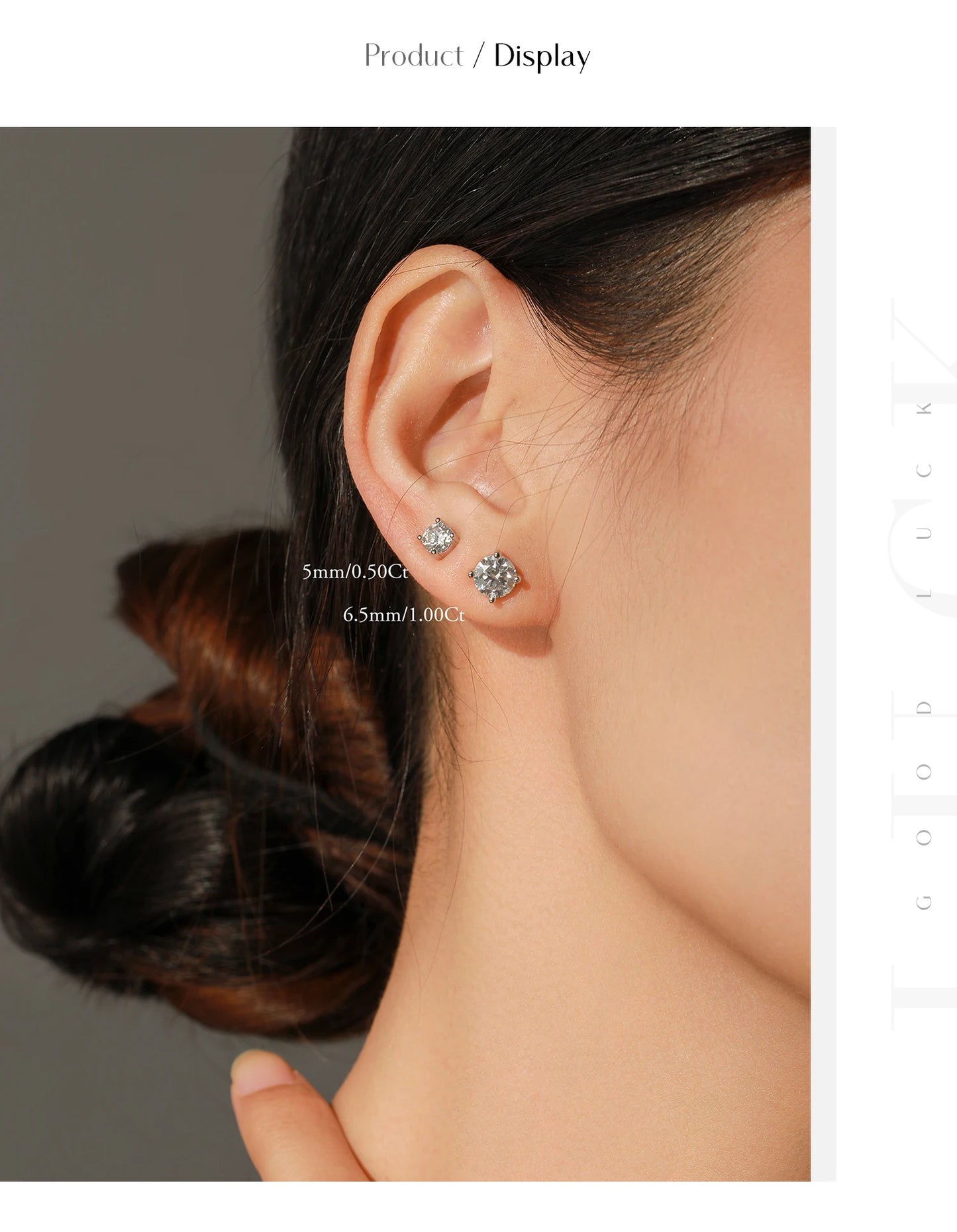 MODIAN 1.00Ct 2.00Ct Moissanite D Color Lab Diamond Stud Earrings For Women 925 Sterling Silver Basic Design Wedding Jewelry