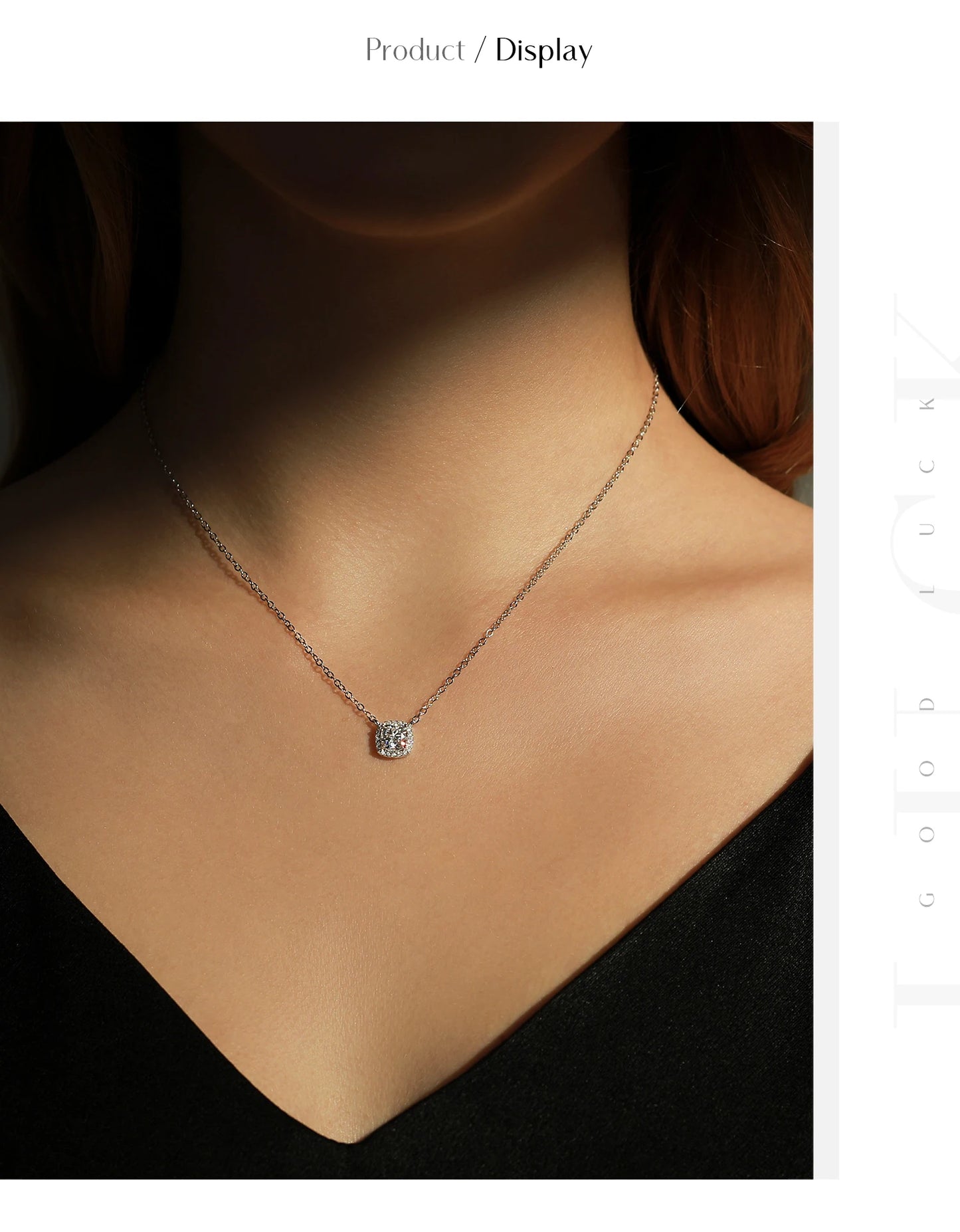 MODIAN 1 Carat Square Cushion Cut Halo Moissanite Pendant Necklace For Women 925 Sterling Silver Dazzling Wedding Bridal Jewelry
