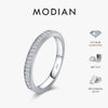 MODIAN Dazzling D Color Rectangle Moissanite Stackable Rings 925 Sterling Silver Eternity Band Rings For Women Fine Jewelry