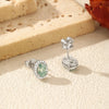 MODIAN 1CT D Color Green Moissanite Halo Earrings 925 Sterling Silver Elegant Oval Stud Earrings For Women Party Fine Jewelry