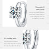 MODIAN 1CT/2CT D Color Moissanite Ear Buckle 925 Sterling Silver Classic Round Hoop Earrings For Women Fine Wedding Jewelry