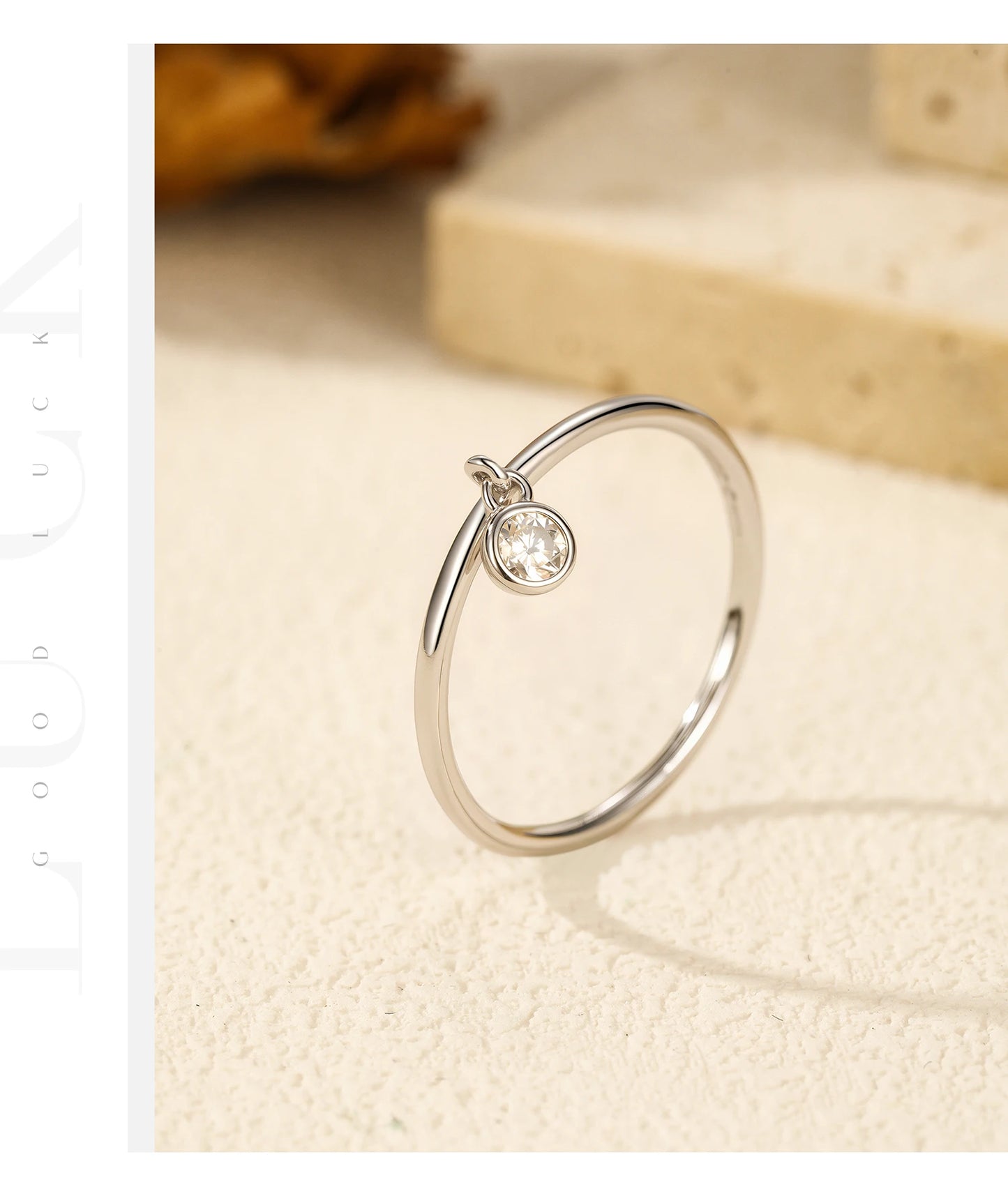 MODIAN D Color Round Moissanite Ring 925 Sterling Silver Small Charms Sparkling Finger Rings For Women Wedding Jewelry Gift