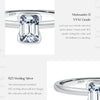 MODIAN 0.8Ct VVS1 Rectangle Emerald Cut Moissanite Ring 925 Sterling Silver Classic Rings For Women Wedding Fine Jewelry Gift