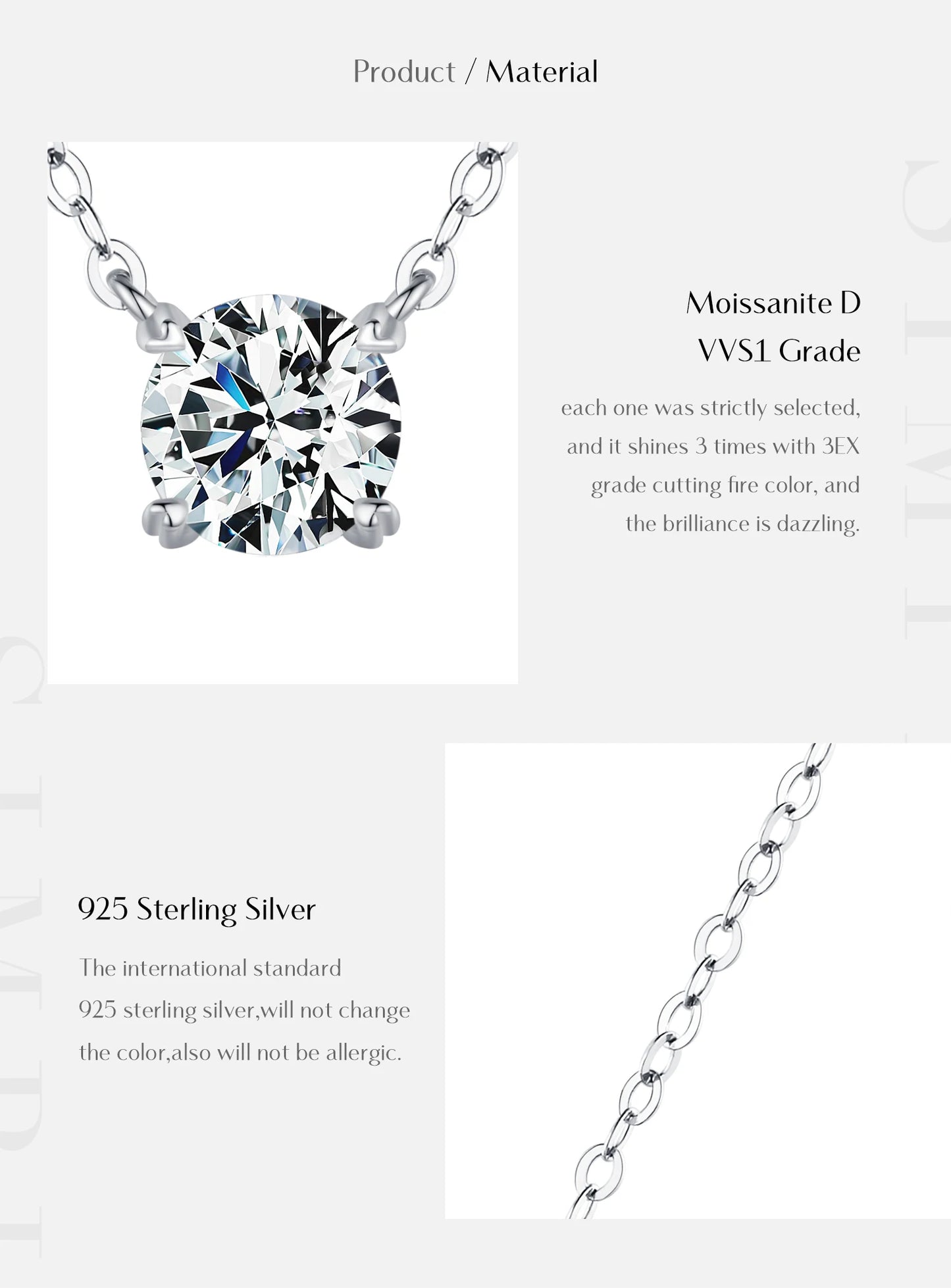 MODIAN Moissanite Pendant Necklace D Color 0.8CT Lab Diamond For Women Wedding Engagement 925 Sterling Silver Fine Jewelry Gift