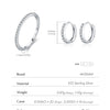 MODIAN D Color Moissanite 925 Sterling Silver Classic Simple Round Hoop Earrings Ring For Women Daily Fine Jewelry Set