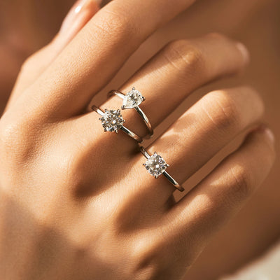 MODIAN Pear Round Square Moissanite Ring 925 Sterling Silver Wedding D Color Lab Created Diamond Rings For Women Fine Jewelry