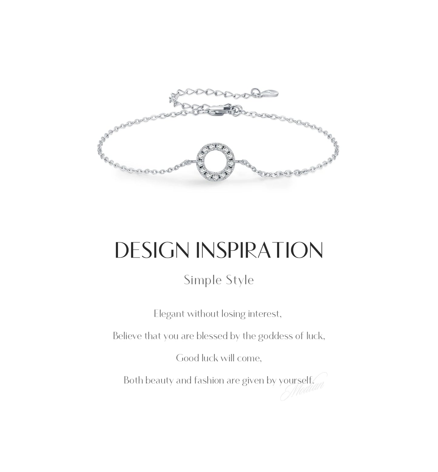 MODIAN D Color Moissanite Bracelet 925 Sterling Silver Fashion Hallow Out Round Link Chain Bracelet For Women Fine Jewelry Gifts