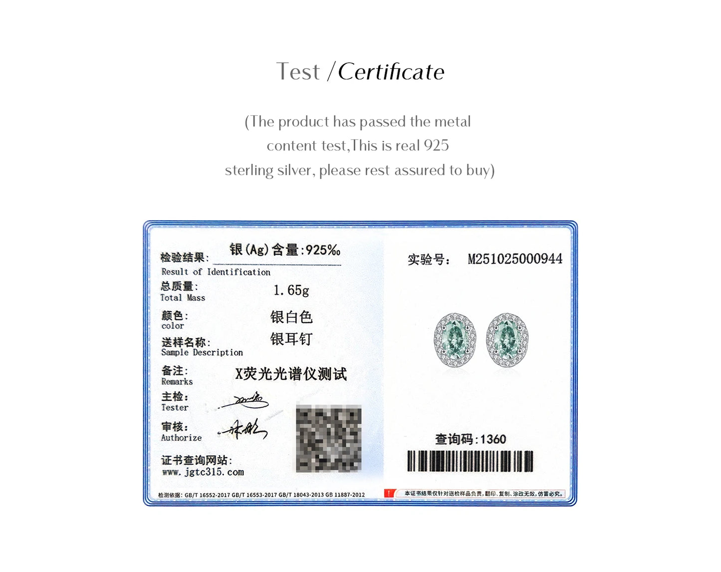 MODIAN 1CT D Color Green Moissanite Halo Earrings 925 Sterling Silver Elegant Oval Stud Earrings For Women Party Fine Jewelry